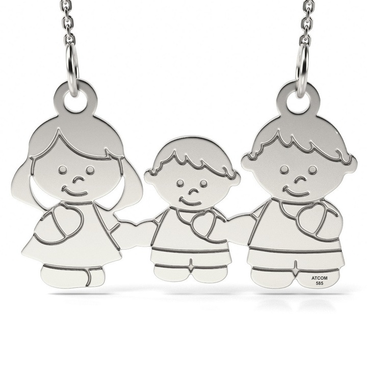 Сребърно колие модел майка баща и момче ATCOM