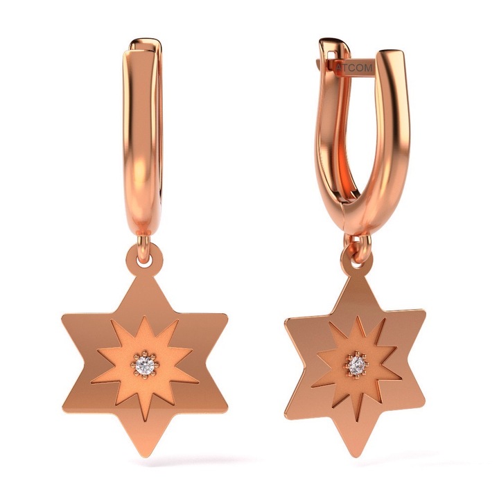 Обеци от розово злато модел 11