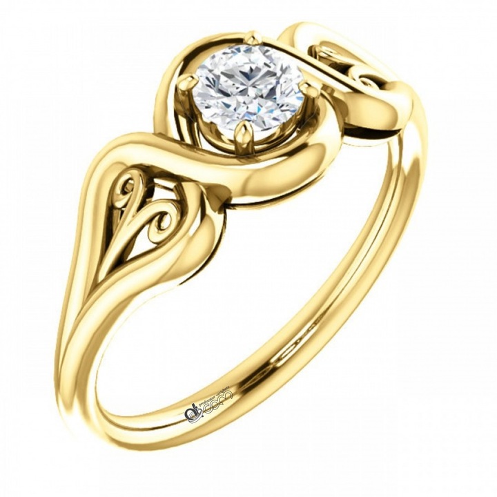 Inel de logodna cu diamant Orion aur galben, 56