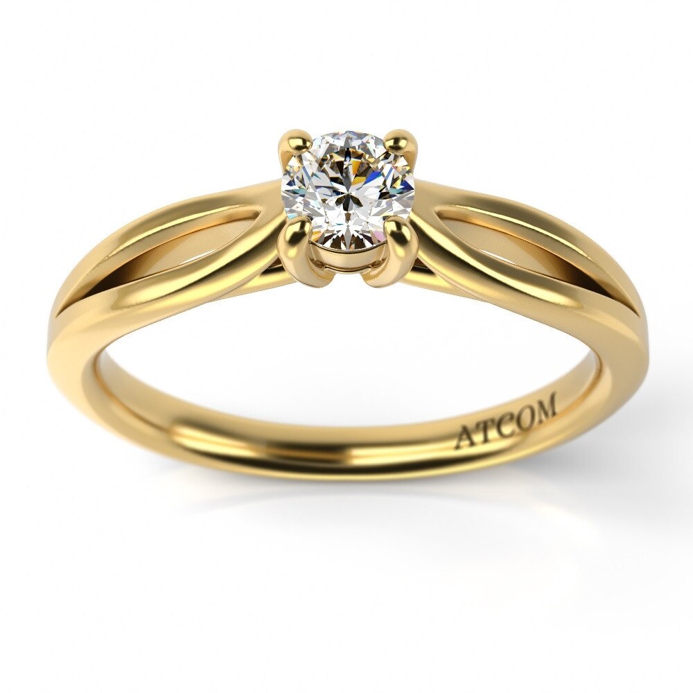 Inel de logodna cu diamant Ikram din aur galben, 56