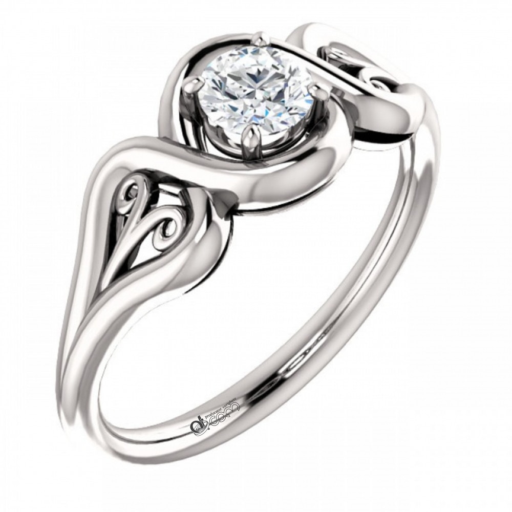 Inel de logodna cu diamant Orion aur alb, 58