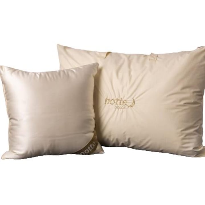 Perna puf cu matase, Animex, 50x70, Crem, 470g puf gasca