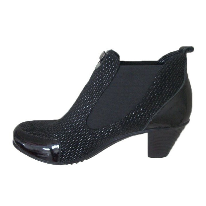 Botine moderne cu insertii elastice, D&J Exclusive, Negru