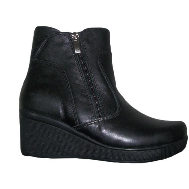 Botine cu doua fermoare laterale,D&J Exclusive, Negru