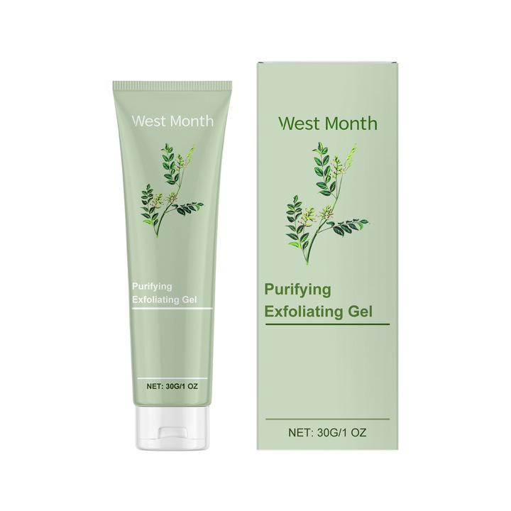Gel exfoliant, purificator, West&Month, 2 bucati, imbunatateste textura pielii, curata porii