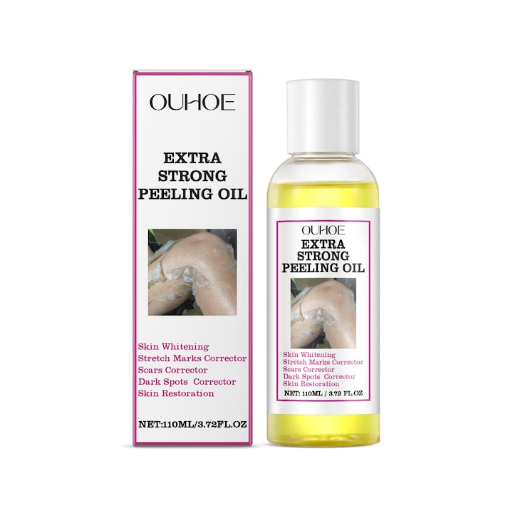 Ulei exfoliant pentru piele, galben, 100ml, cu colagen si sodiu hialuronic