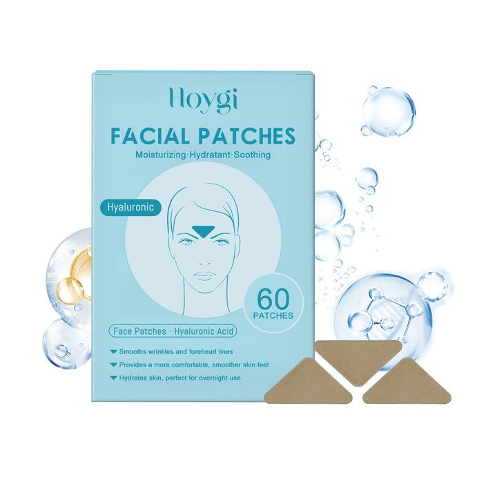 Pachet de plasturi cu acid hialuronic pentru frunte, Hoygi, hidratant,10x5cm