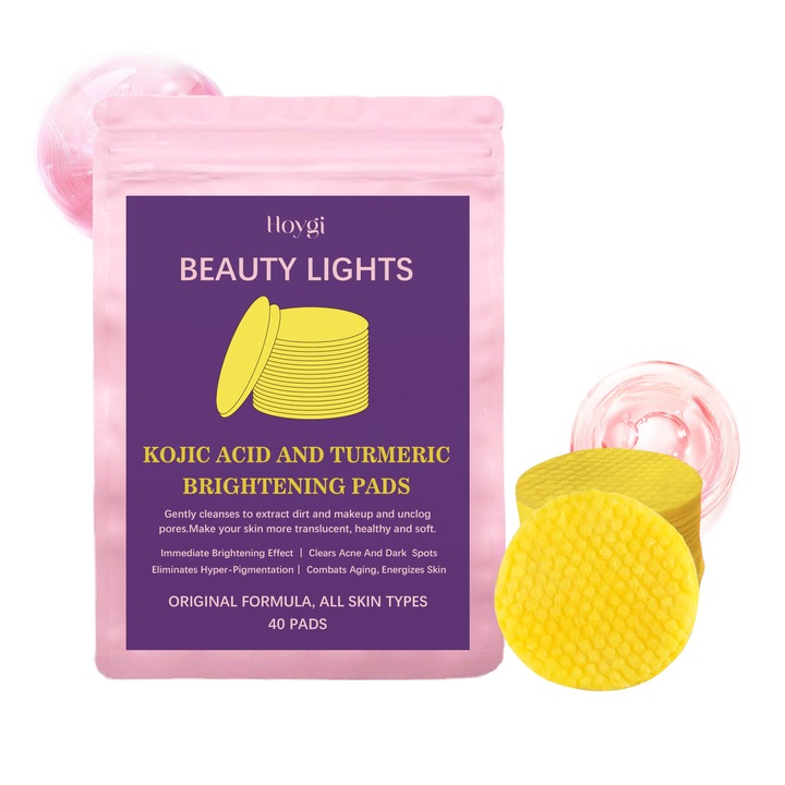 Hoygi Tisztító Vattakorongok Kurkumasavval, Mélytisztító, Gyengéd Pórusápolás