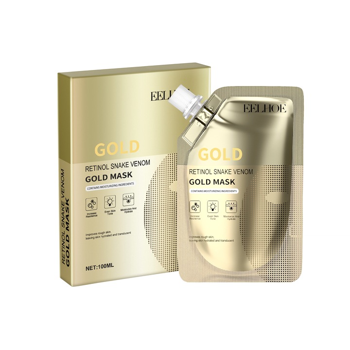 Arcmaszk retinollal és kígyóméreggel, hidratáló, arany, 30ml