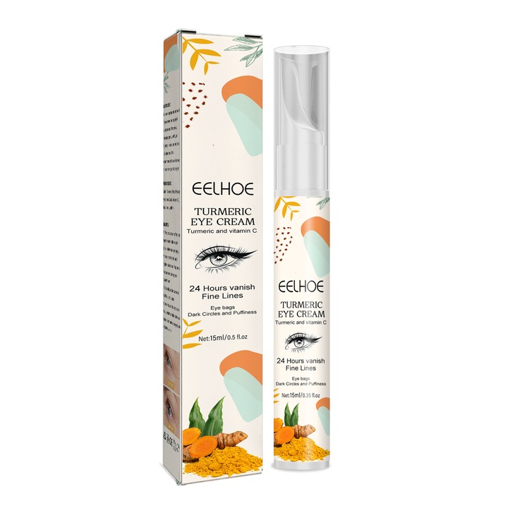 EELHOE kurkuma szemkrém halványítja a finom vonalakat, a szem alatti sötét karikákat, feszesíti a szemkörnyéket, hidratálja és ragyogóvá teszi a bőrt (2 db)