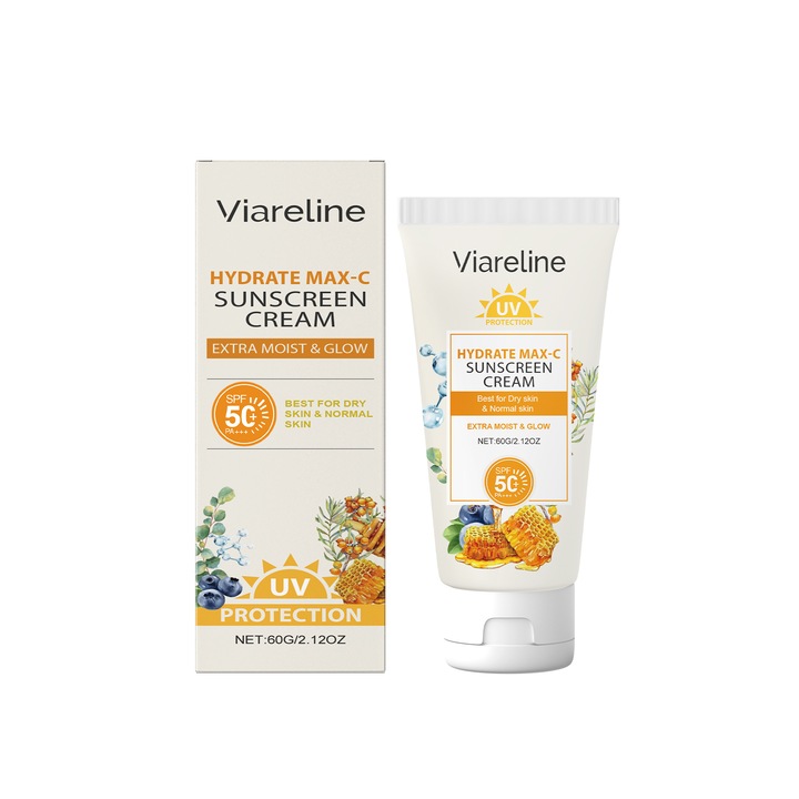 Hidratáló arckrém, Viareline, könnyed textúra, UV védelem, 50ml