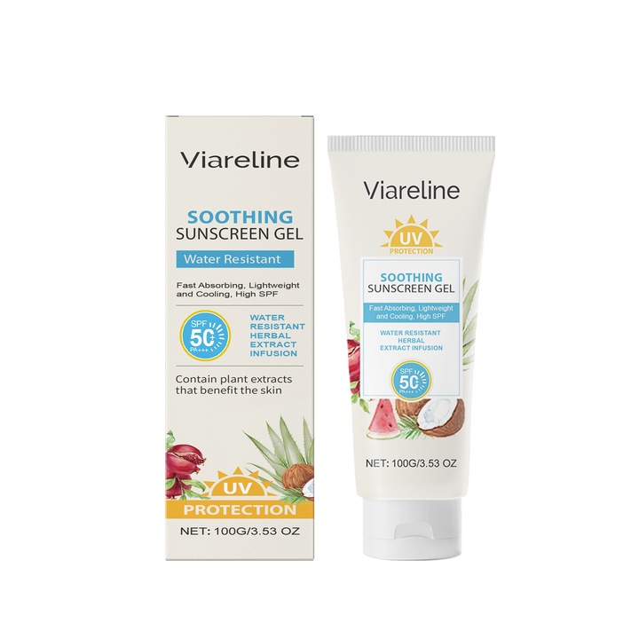 Gel hidratant cu protectie solara Viareline, pentru fata si corp , 100ml