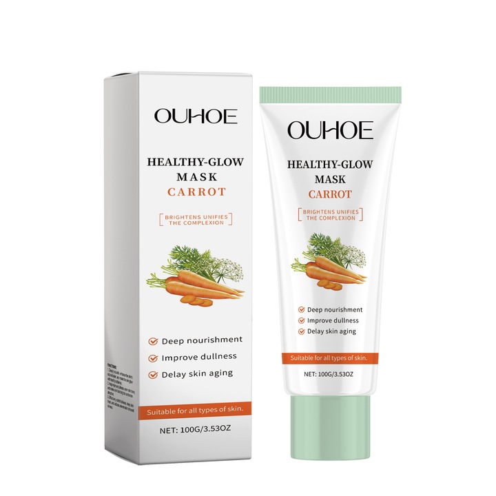 Masca pentru fata cu morcov, hranitoare, hidratanta, 10-15 minute, 100g