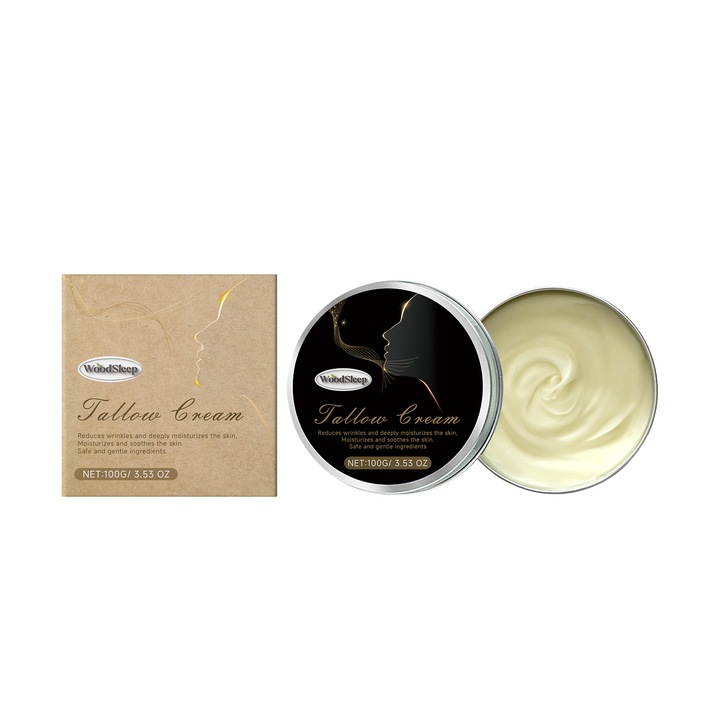 Crema de fata hidratanta, WoodSleep, 100G, cu ulei de camellia si ulei de emu