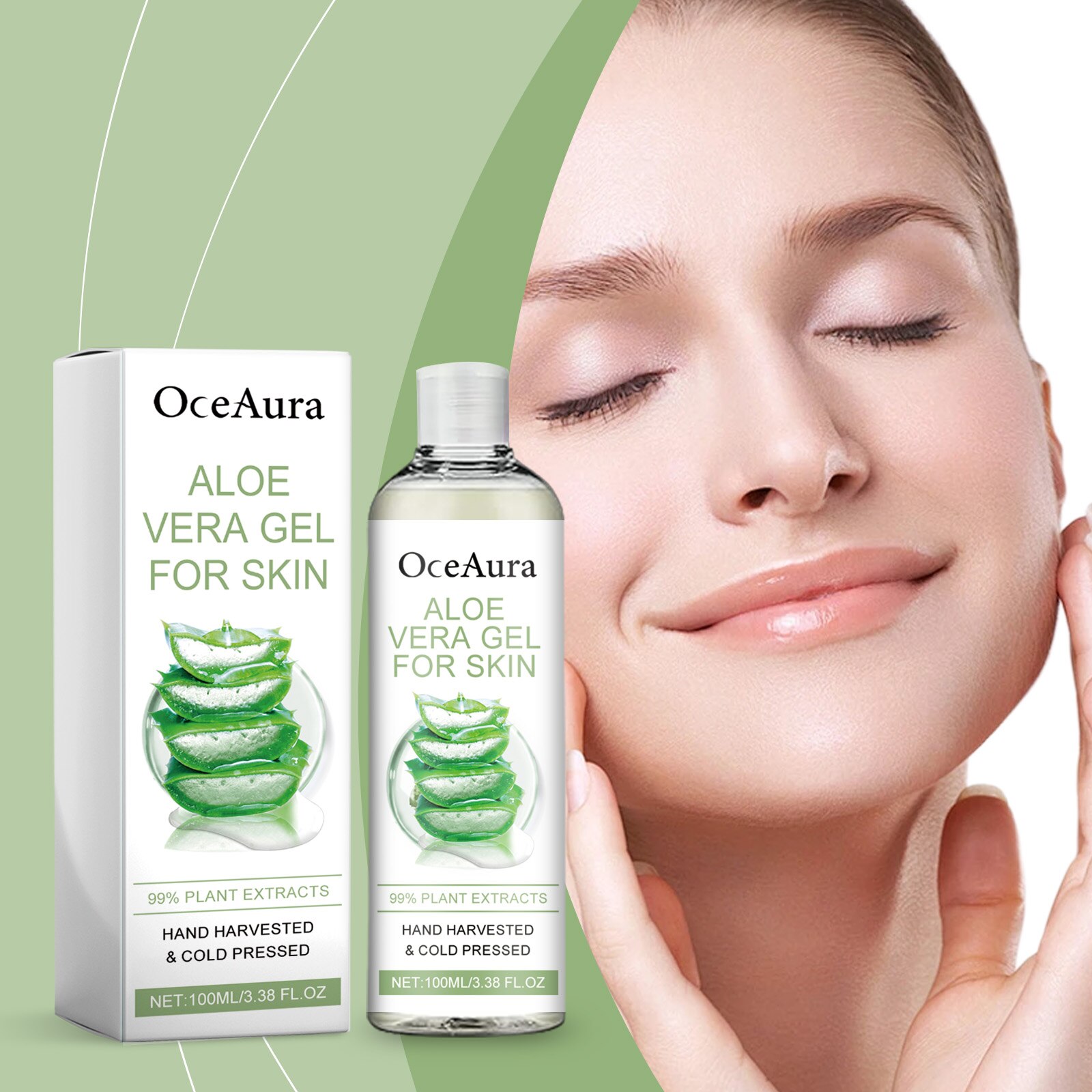 OceAura hidratl aloe vera gl, 2 darabos szett, arcra s testre,  strandols utnra - eMAG.hu