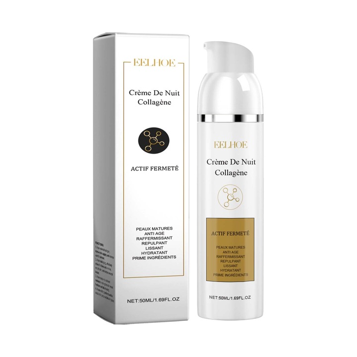 Hidratáló és feszesítő arckrém, EELHOE, kollagénnel és shea vajjal, 50ml