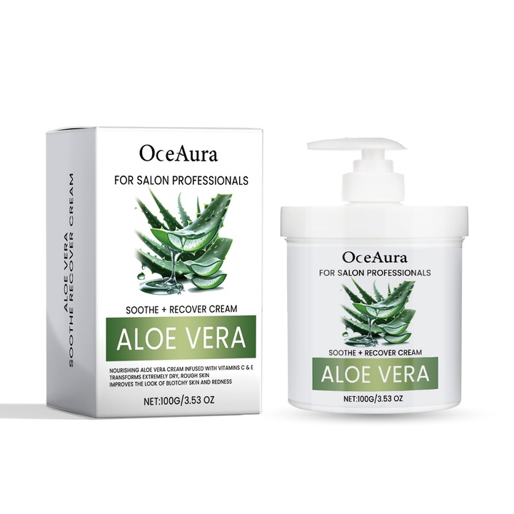 Крем за лице OceAura Aloe Vera, с масло от ший и витамин C, 50 мл