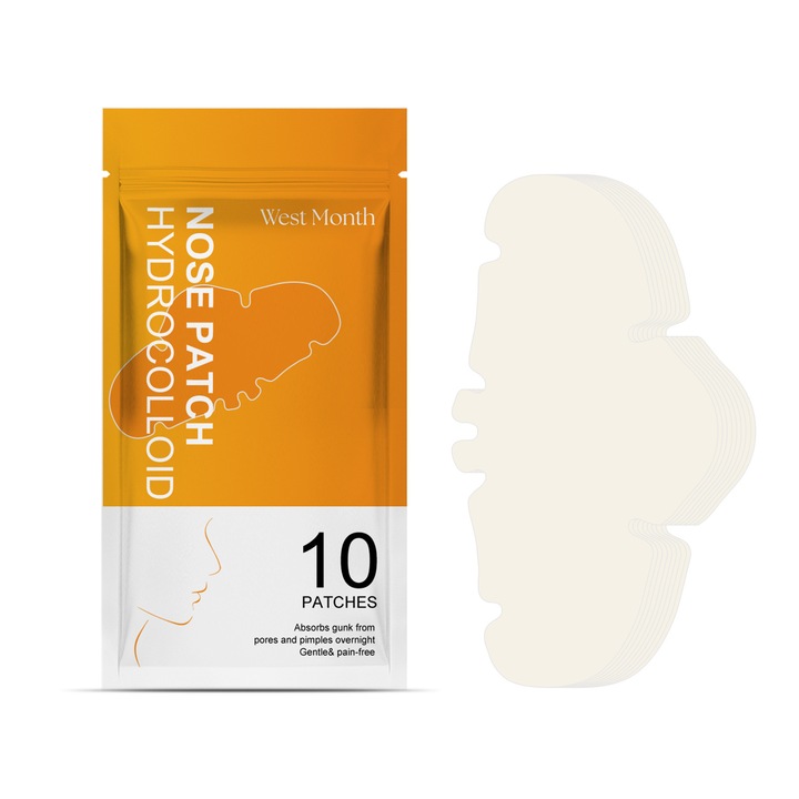 Pachet de masti pentru nas, West&Month, eliminare puncte negre, curatare profunda, 10 bucati
