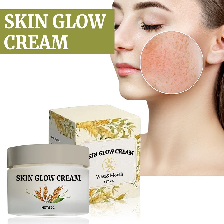 Skin Glow arckrém, a fakó arcszín ragyogásának fokozására és helyreállítására, West&Month, 50g