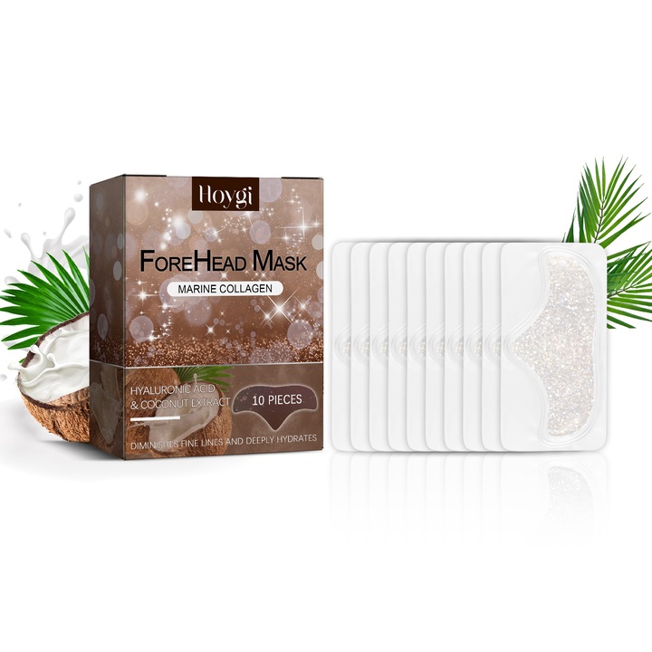 Masca pentru frunte Hoygi, cu extract de cocos, colagen si acid hialuronic, 5-10 minute aplicare