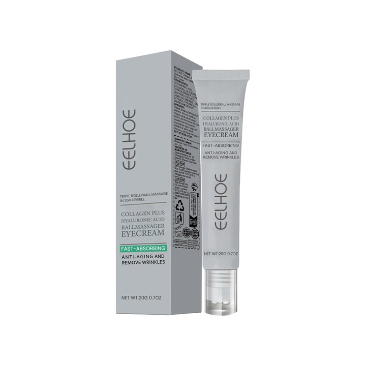 Крем за очи с хиалуронова киселина и колаген, EELHOE, за фини бръчки, 20 г