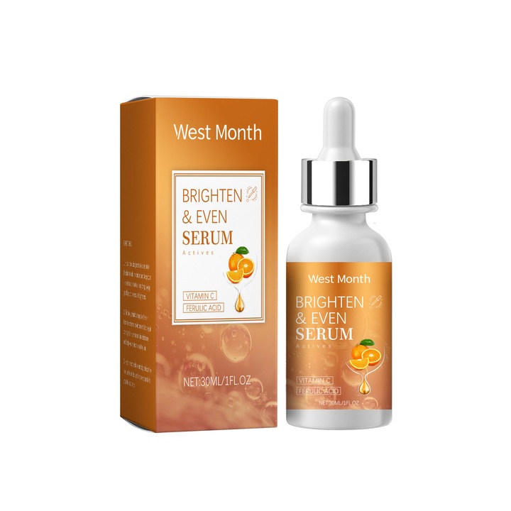 Ser iluminator cu Vitamina C, West Month, 30ml, pentru ten hidratat si neted