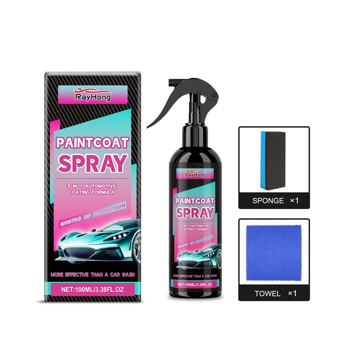 Spray de acoperire pentru automobile Rayhong, spray de acoperire pentru automobile, intretinere usoara a geamurilor, rezistenta anti-fouling, 2 buc