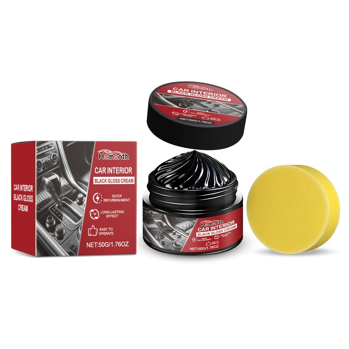 Crema multifunctionala pentru reconditionarea interiorului auto, 2 bucati, Homonth, protectie UV, restaurare plastic