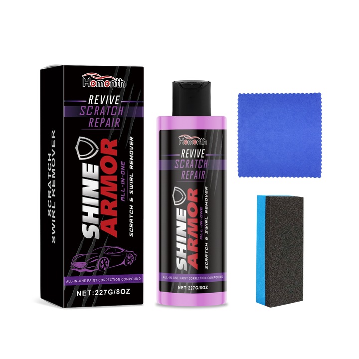 Set de ingrijire pentru zgarieturi auto, Homonth, curatare si polishare vopsea, 2 buc