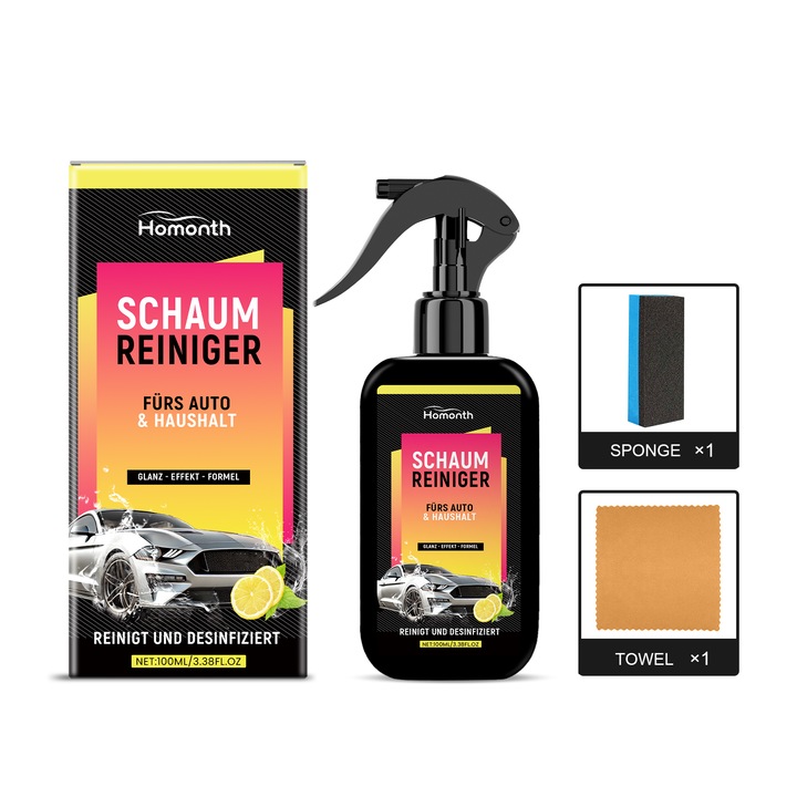 Homonth autótisztító spray a por és szennyeződés eltávolítására az autó felületéről, ápolás, karbantartás és felújítás, 2 db.
