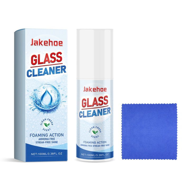 Jakehoe ablaktisztító spray, 3 darabos készlet, üveg, szennyeződés, foltok tisztítására, átlátszó
