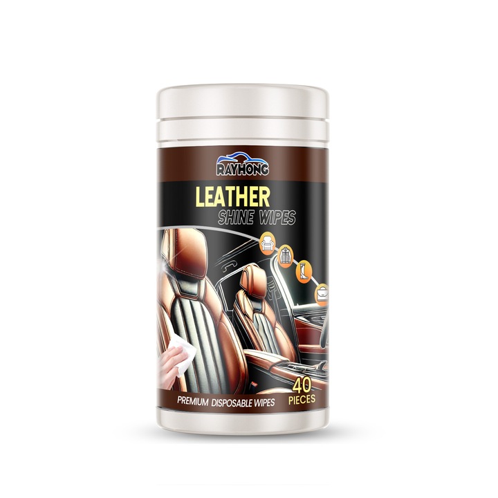 Servetele umede pentru curatarea pielii auto, Rayhong, set 2 bucati, usor de utilizat, portabile