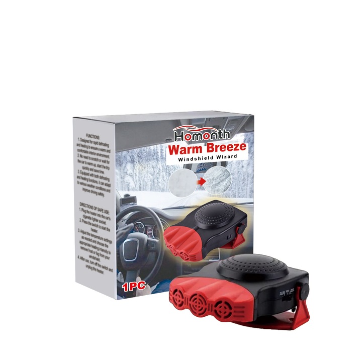 Incalzitor de dezghetare parbriz auto, Homonth, rapid, conectare la bricheta masinii