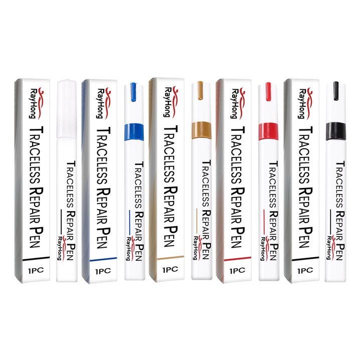 Autójavító toll, Rayhong, karcolásjavító, többszínű, 5 darabos készlet