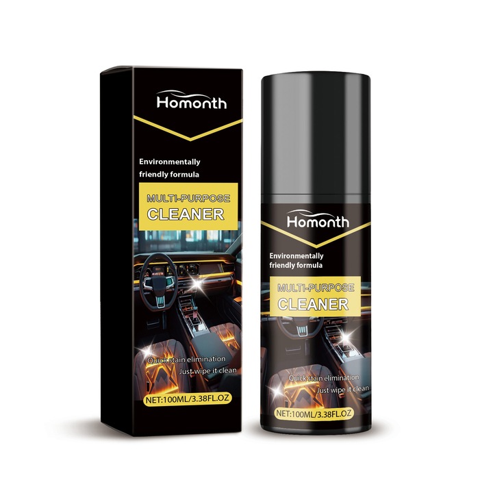Set de 2 solutii curatare interior auto, Homonth, spuma multifunctionala, 100ml