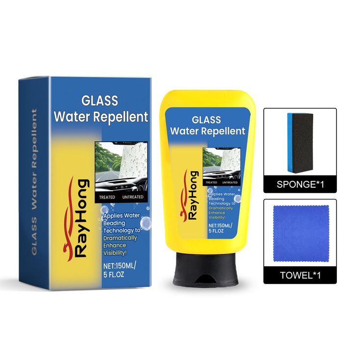 Rayhong, folie de ulei pentru geamuri auto, curatare geamuri si parbrize, curatare anti-ploaie si anti-aburire, 2 buc.