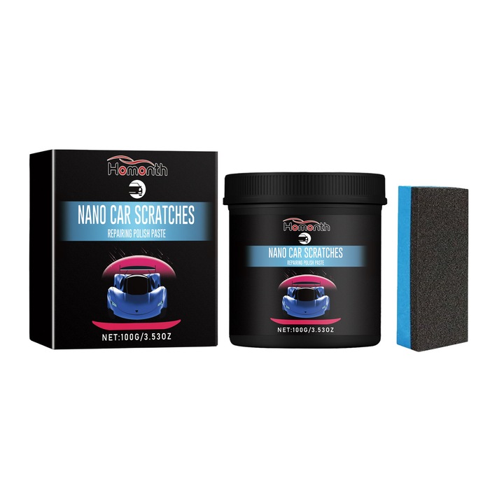 Kit de reparare zgarieturi auto, Homonth, pasta de polish, restaurare luciu vopsea