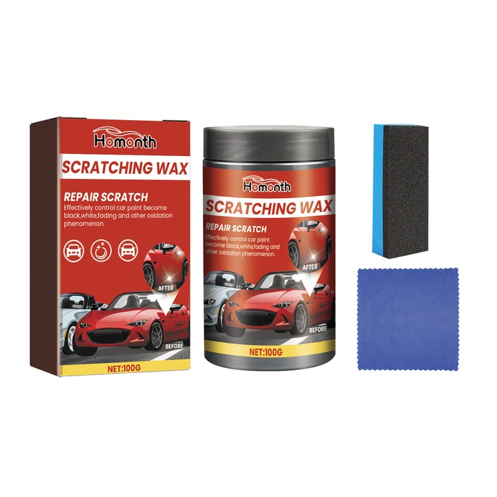 Remediere zgarieturi vopsea auto, Homonth agent de curatare, set de intretinere, non-toxic, impermeabil