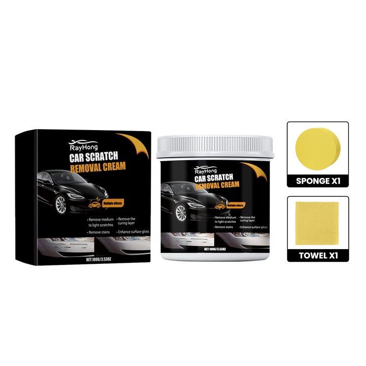 Crema reparare zgarieturi auto, Rayhong, indepartare pete, intretinere luciu