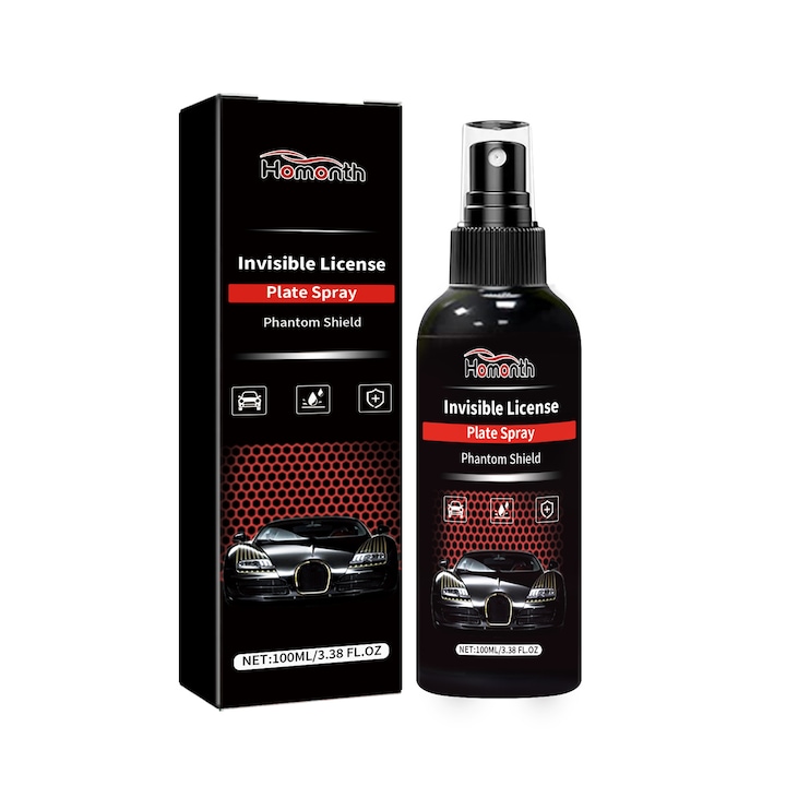Spray invizibil placute inmatriculare, Homonth, protectie transparenta