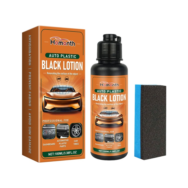 Solutie ingrijire plastic auto, Homonth, set 2 bucati, negru