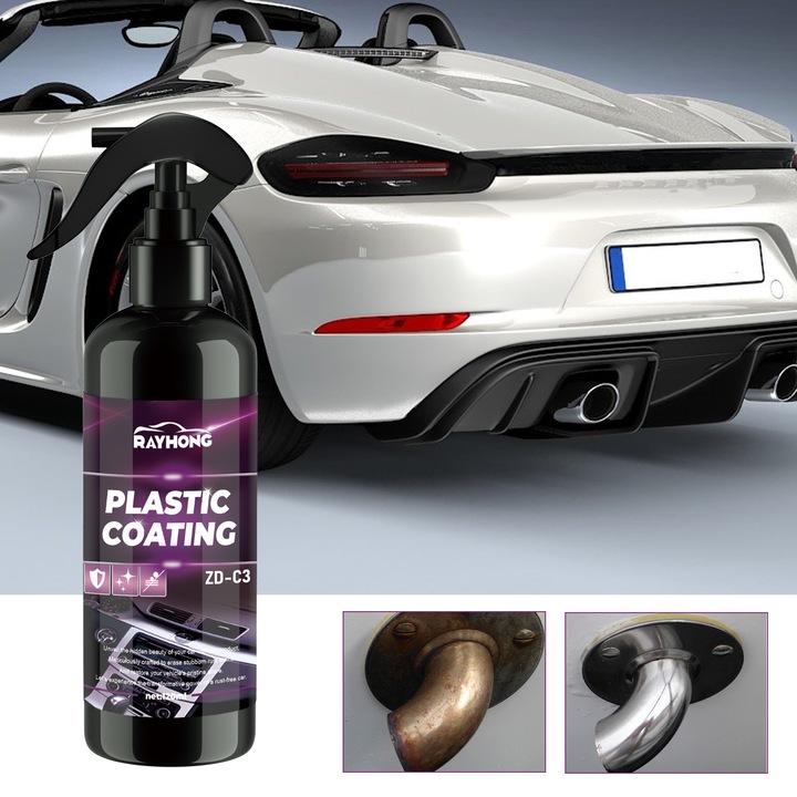 Set de 3 produse curatare exterior auto, Rayhong, remover rugina, agent de transformare, protectie metalica