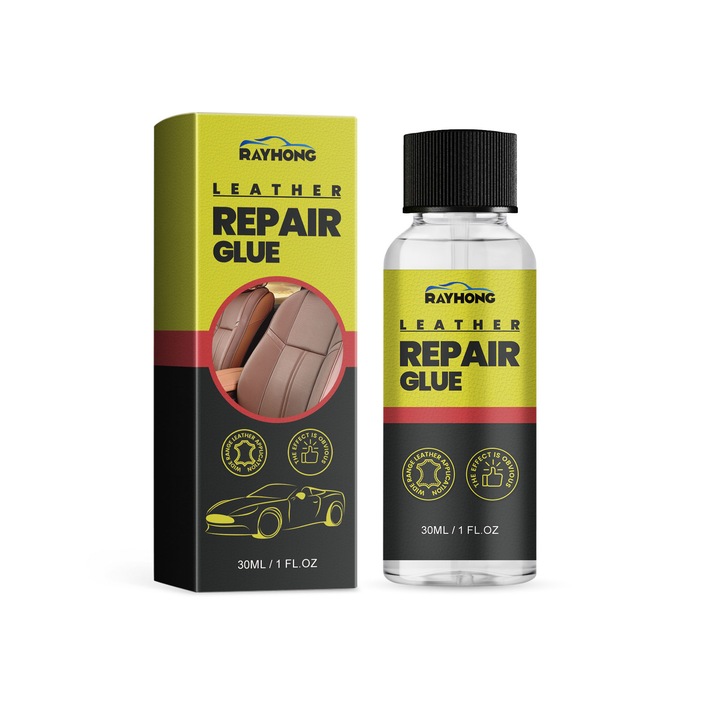 Lipici pentru repararea pielii, 3 bucati, pentru scaune auto, canapele, zgarieturi si crapaturi