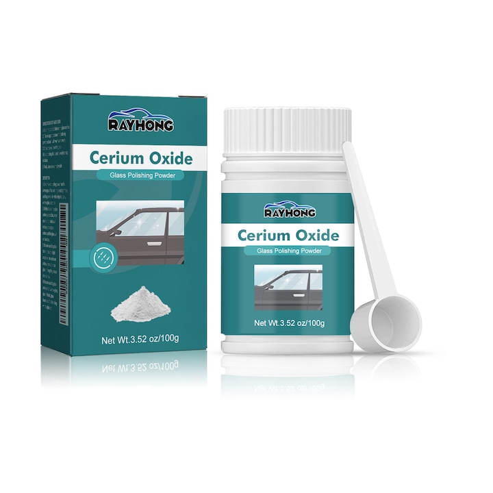 Полиращ прах за стъкло с цериев оксид, комплект от 2, премахване на драскотини, ефективно почистване, многоцветен, Rayhong