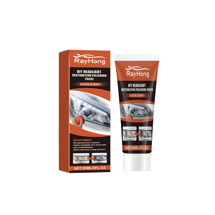 Pasta de restaurare faruri auto Rayhong, curatare zgarieturi si pete