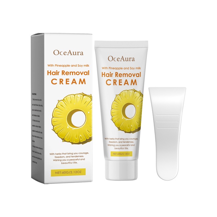 Crema depilatoare cu soia, OceAura, usoara si neiritanta pentru intregul corp, hidratanta si delicata, 2 bucati