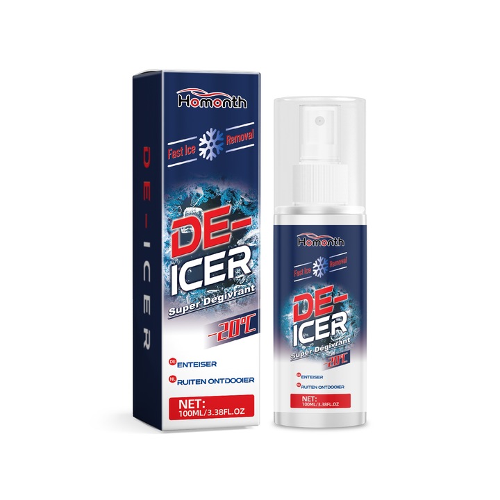 Spray dezghetare auto Homonth, solutie rapida pentru indepartarea ghetii, 100ml, universal