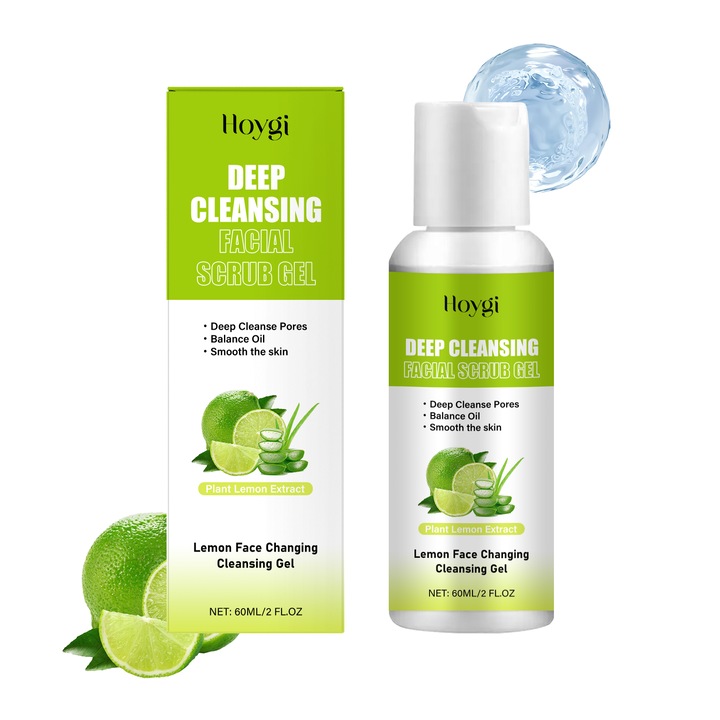 Hámlasztó gél arcra, Hoygi, 1 szett, citromkivonat, hialuronsav, aloe vera