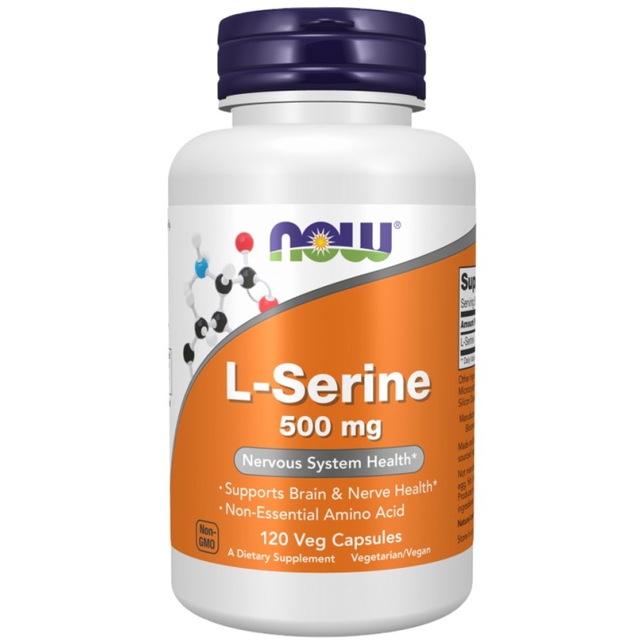Supliment alimentar, NOW Foods L-Serina 500 mg, 120 capsule
