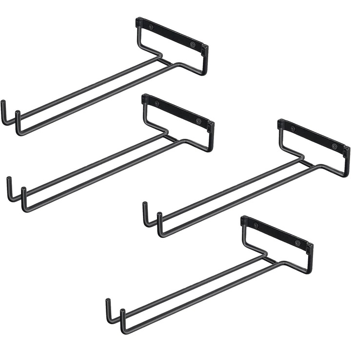 Стойка за чаши под шкаф, Enforose, комплект 4 броя, метал, модерен дизайн, спестяваща място